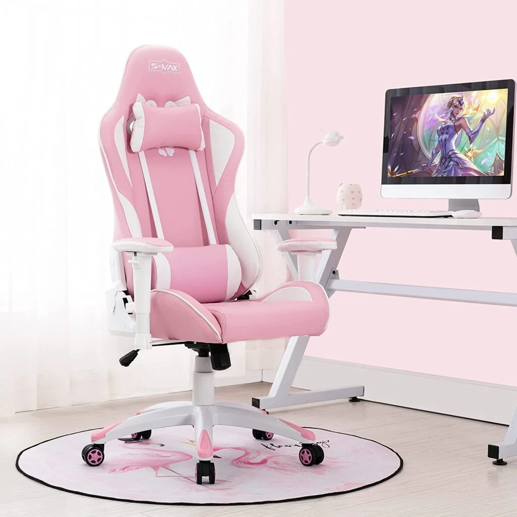 Pink Gaming Chair Pink Gaming Chair with Footrest Buy Best Price 2022-23