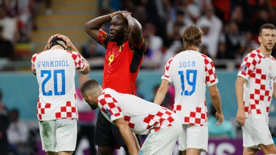 Romelu Lukaku missed a number of chances in the second half as Belgium were knocked out of World Cup