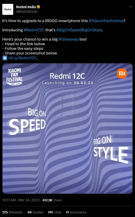 Redmi 12C will launch in India on March 30!