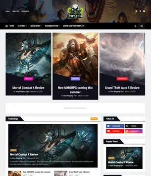 Cryzen Blogger Template 1