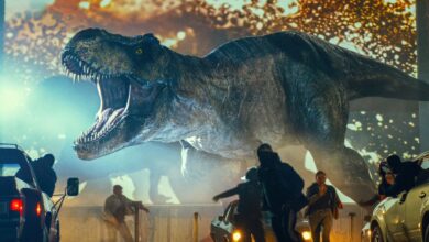 a tyrannosaurus rex in jurassic world dominion