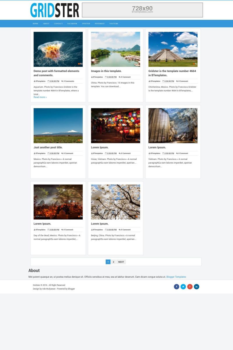 gridster blogger template