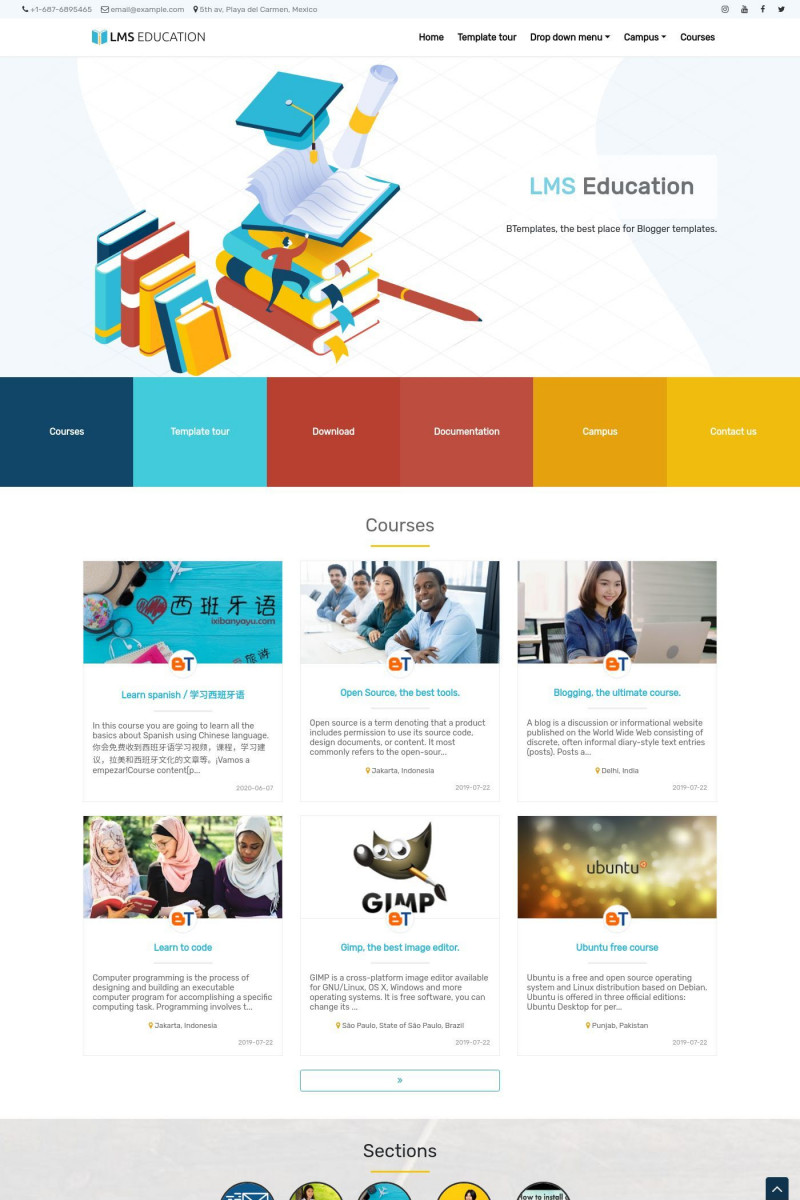 lms education blogger template