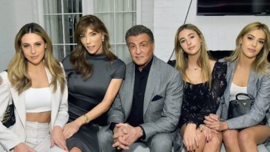 the family stallone featuring sylvester stallone and his family sitting outside