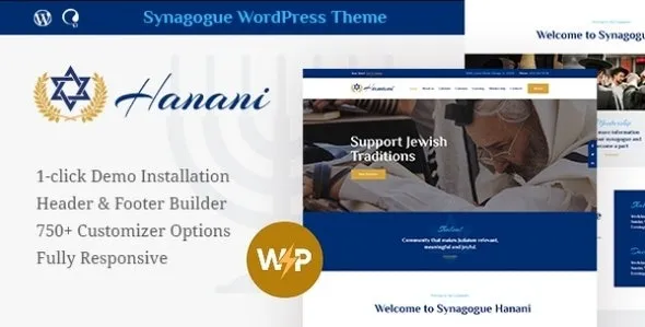 Hanani v1.2.7 Jewish Community Synagogue WordPress Theme.webp