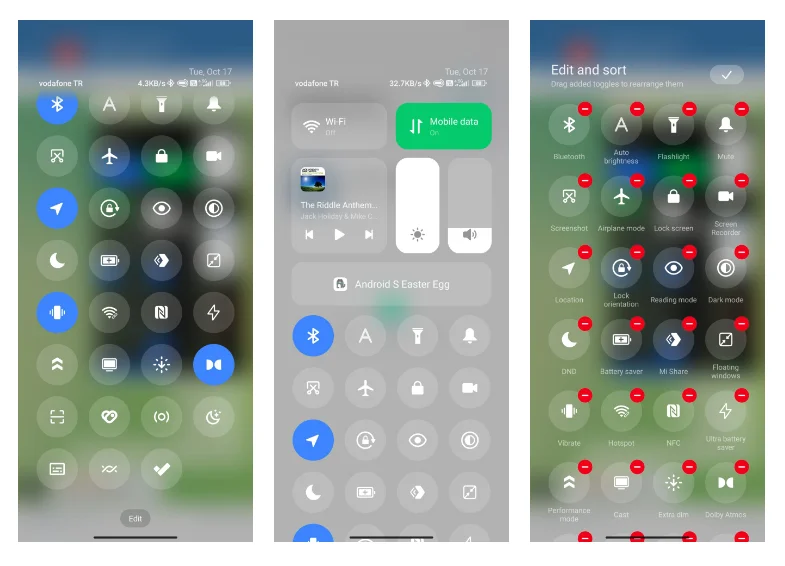 How to activate control center icon texts in Xiaomi HyperOS